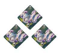 3-Pack Car Air Freshener Cards Double Sided Hanging White Purple Butterflies Air Freshener Scented Cards for Car, Room, Bathroom | Long-Lasting Fragrance, Black-style