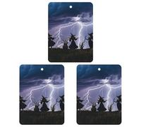 3-Pack Car Air Freshener Cards Double Sided Hanging Witch Prayed Air Freshener Scented Cards for Car, Room, Bathroom | Long-Lasting Fragrance, White-style