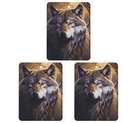 3-Pack Car Air Freshener Cards Double Sided Hanging Wolves And Dream Catchers Air Freshener Scented Cards for Car, Room, Bathroom | Long-Lasting Fragrance, Black-style