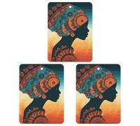 3-Pack Car Air Freshener Cards Double Sided Hanging Woman Wearing Headscarf Air Freshener Scented Cards for Car, Room, Bathroom | Long-Lasting Fragrance, Gray-style