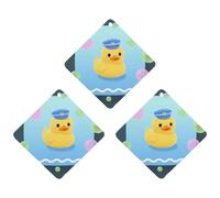 3-Pack Car Air Freshener Cards Double Sided Hanging Yellow Duck And Bubble Pattern Air Freshener Scented Cards for Car, Room, Bathroom | Long-Lasting Fragrance, White-style