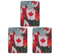 3 Pack Car Air Freshener Hanging Incense Chips Automotive Scented Hanging Sheets for Car Home Auto Interior Decor,Many Small Canadian Flags