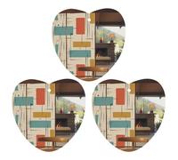 3 Pack Car Air Freshener Hanging Incense Chips Automotive Scented Hanging Sheets for Car Home Auto Interior Decor，Mid Century Modern