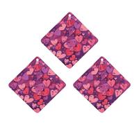 3 Pack Car Air Freshener Hanging Incense Chips Automotive Scented Hanging Sheets for Car Home Auto Interior Decor，Purple Love Pattern
