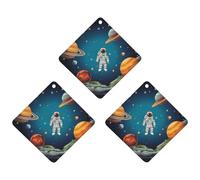3 Pack Car Air Freshener Hanging Incense Chips Automotive Scented Hanging Sheets for Car Home Auto Interior Decor，Outer Space Rocket Astronaut
