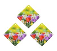 3 Pack Car Air Freshener Hanging Incense Chips Automotive Scented Hanging Sheets for Car Home Auto Interior Decor，Spring Flowers