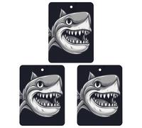 3 Pack Car Air Freshener Hanging Incense Chips Automotive Scented Hanging Sheets for Car Home Auto Interior Decor，Cartoon Shark with Wide Mouth
