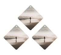 3 Pack Car Air Freshener Hanging Incense Chips Automotive Scented Hanging Sheets for Car Home Auto Interior Decor，Alone at The Beach
