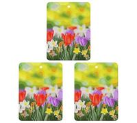3 Pack Car Air Freshener Hanging Incense Chips Automotive Scented Hanging Sheets for Car Home Auto Interior Decor，Spring Flowers