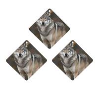 3 Pack Car Air Freshener Hanging Incense Chips Automotive Scented Hanging Sheets for Car Home Auto Interior Decor，Wild Wild Gray Wolf