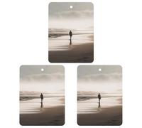 3 Pack Car Air Freshener Hanging Incense Chips Automotive Scented Hanging Sheets for Car Home Auto Interior Decor，Alone at The Beach