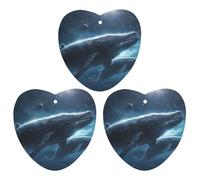 3 Pack Car Air Freshener Hanging Incense Chips Automotive Scented Hanging Sheets for Car Home Auto Interior Decor,Whales Traveling in Space
