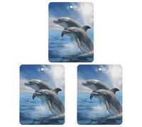 3 Pack Car Air Freshener Hanging Incense Chips Automotive Scented Hanging Sheets for Car Home Auto Interior Decor，Two Dolphins