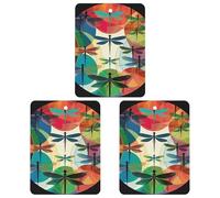 3 Pack Car Air Freshener Hanging Incense Chips Automotive Scented Hanging Sheets for Car Home Auto Interior Decor,Various Colorful Dragonflies