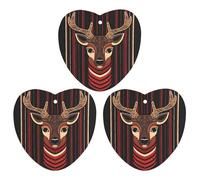 3 Pack Car Air Freshener Hanging Incense Chips Automotive Scented Hanging Sheets for Car Home Auto Interior Decor,Red And Brown Reindeer