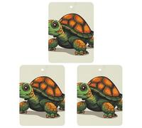 3 Pack Car Air Freshener Hanging Incense Chips Automotive Scented Hanging Sheets for Car Home Auto Interior Decor,Cartoon Turtle Illustration