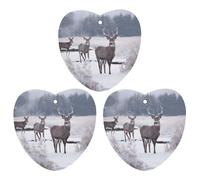 3 Pack Car Air Freshener Hanging Incense Chips Automotive Scented Hanging Sheets for Car Home Auto Interior Decor,Deer on Frozen Wilderness