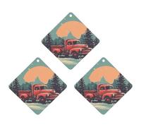 3 Pack Car Air Freshener Hanging Incense Chips Automotive Scented Hanging Sheets for Car Home Auto Interior Decor，Suburban Landscape Truck