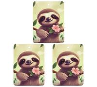 3 Pack Car Air Freshener Hanging Incense Chips Automotive Scented Hanging Sheets for Car Home Auto Interior Decor,Cute Sloth