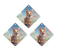 3 Pack Car Air Freshener Hanging Incense Chips Automotive Scented Hanging Sheets for Car Home Auto Interior Decor,Balloons And Walking Corgi