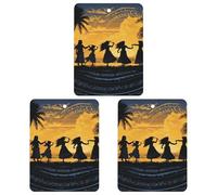 3 Pack Car Air Freshener Hanging Incense Chips Automotive Scented Hanging Sheets for Car Home Auto Interior Decor，Five Silhouettes of Hawaiian Dance