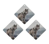 3 Pack Car Air Freshener Hanging Incense Chips Automotive Scented Hanging Sheets for Car Home Auto Interior Decor，Wolf on The Mountain