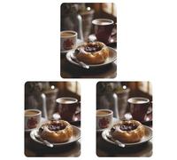 3 Pack Car Air Freshener Hanging Incense Chips Automotive Scented Hanging Sheets for Car Home Auto Interior Decorï¼ŒBread on White Plate