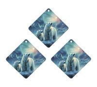 3 Pack Car Air Freshener Hanging Incense Chips Automotive Scented Hanging Sheets for Car Home Auto Interior Decor，Polar Bears Northern Lights_