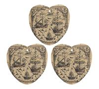 3 Pack Car Air Freshener Hanging Incense Chips Automotive Scented Hanging Sheets for Car Home Auto Interior Decor,Treasure Map Maritime Pirate