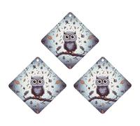 3 Pack Car Air Freshener Hanging Incense Chips Automotive Scented Hanging Sheets for Car Home Auto Interior Decor，Owl Tree Branches