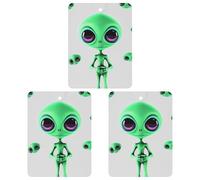 3 Pack Car Air Freshener Hanging Incense Chips Automotive Scented Hanging Sheets for Car Home Auto Interior Decor,Green Alien