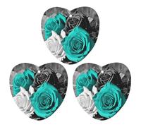 3 Pack Car Air Freshener Hanging Incense Chips Automotive Scented Hanging Sheets for Car Home Auto Interior Decor，Black White Teal Gray Rose Flowers