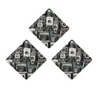 3 Pack Car Air Freshener Hanging Incense Chips Automotive Scented Hanging Sheets for Car Home Auto Interior Decor,Retro Cool Camera Collection