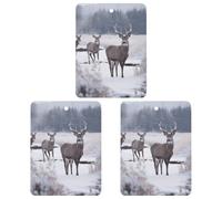 3 Pack Car Air Freshener Hanging Incense Chips Automotive Scented Hanging Sheets for Car Home Auto Interior Decor,Deer on Frozen Wilderness