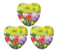 3 Pack Car Air Freshener Hanging Incense Chips Automotive Scented Hanging Sheets for Car Home Auto Interior Decor，Spring Flowers