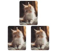 3 Pack Car Air Freshener Hanging Incense Chips Automotive Scented Hanging Sheets for Car Home Auto Interior Decor，Soft And Cute Cat