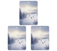 3 Pack Car Air Freshener Hanging Incense Chips Automotive Scented Hanging Sheets for Car Home Auto Interior Decor，Winter Skiing