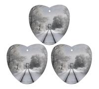 3 Pack Car Air Freshener Hanging Incense Chips Automotive Scented Hanging Sheets for Car Home Auto Interior Decor，Snowy Train Tracks