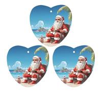 3 Pack Car Air Freshener Hanging Incense Chips Automotive Scented Hanging Sheets for Car Home Auto Interior Decor,Santa Claus At Beach