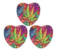 3 Pack Car Air Freshener Hanging Incense Chips Automotive Scented Hanging Sheets for Car Home Auto Interior Decor,MultiColor Leaf Weed Art