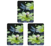 3 Pack Car Air Freshener Hanging Incense Chips Automotive Scented Hanging Sheets for Car Home Auto Interior Decor,Dragonfly Flies Over