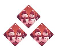 3 Pack Car Air Freshener Hanging Incense Chips Automotive Scented Hanging Sheets for Car Home Auto Interior Decor，Two Snowmen Together