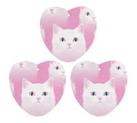 3 Pack Car Air Freshener Hanging Incense Chips Automotive Scented Hanging Sheets for Car Home Auto Interior Decor，White Cat Pattern