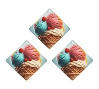 3 Pack Car Air Freshener Hanging Incense Chips Automotive Scented Hanging Sheets for Car Home Auto Interior Decorï¼ŒCartoon Ice Cream