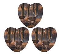3 Pack Car Air Freshener Hanging Incense Chips Automotive Scented Hanging Sheets for Car Home Auto Interior Decor，Nature Wild Animal Deers