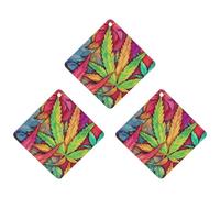 3 Pack Car Air Freshener Hanging Incense Chips Automotive Scented Hanging Sheets for Car Home Auto Interior Decor,MultiColor Leaf Weed Art