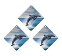 3 Pack Car Air Freshener Hanging Incense Chips Automotive Scented Hanging Sheets for Car Home Auto Interior Decor，Jumping Up Dolphins
