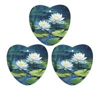 3 Pack Car Air Freshener Hanging Incense Chips Automotive Scented Hanging Sheets for Car Home Auto Interior Decor，Watercolor of Water Lilies