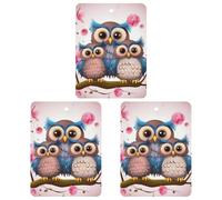 3 Pack Car Air Freshener Hanging Incense Chips Automotive Scented Hanging Sheets for Car Home Auto Interior Decor，Cute Owls
