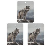 3 Pack Car Air Freshener Hanging Incense Chips Automotive Scented Hanging Sheets for Car Home Auto Interior Decor，Wolf on The Mountain